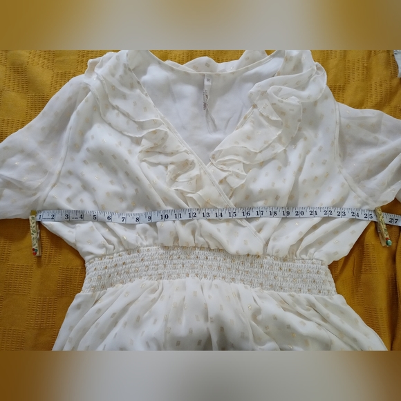 Melissa McCarthy Seven7 White and Gold Ruffle Dress NWT 3X - Picture 5 of 7